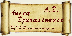 Anica Đurašinović vizit kartica